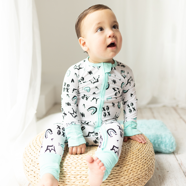 Zippered Romper in Love &amp; Art