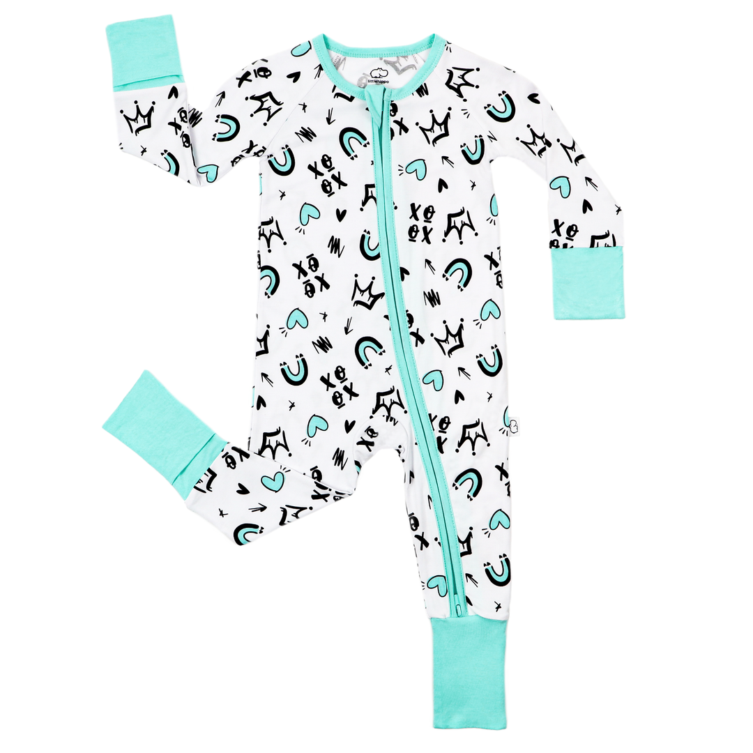 Zippered Romper in Love &amp; Art