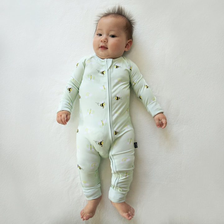 Zippered Romper in Bee Happy